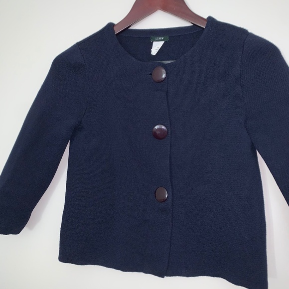 J.Crew Navy Blue Sweater with Buttons in Front - Picture 1 of 9